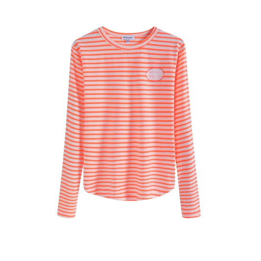 Noname Orange Patch Stripe Long Sleeve Top