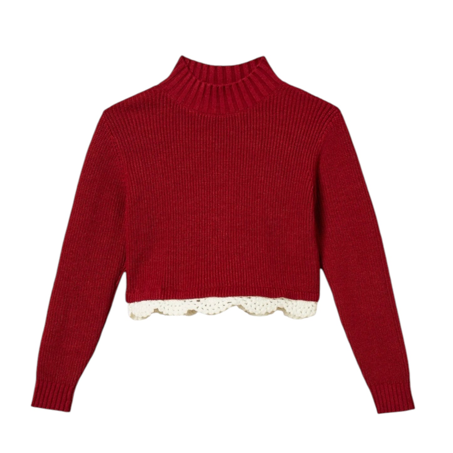 Twinset Red Knit Long Sleeve Turtleneck
