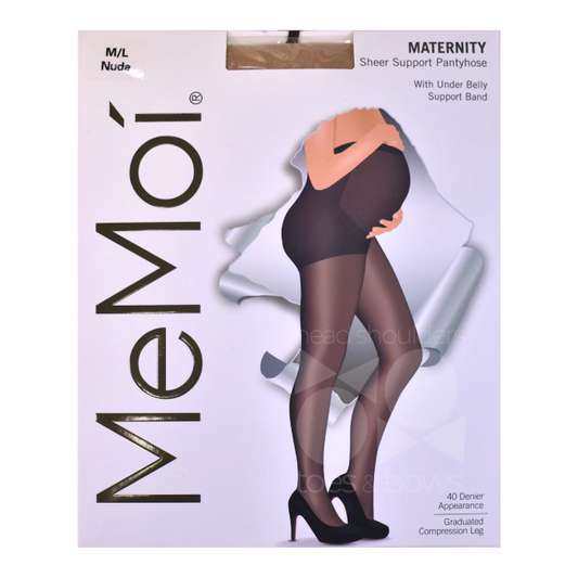 Memoi Womens 40 Denier Sheer Extra Support Maternity Tights