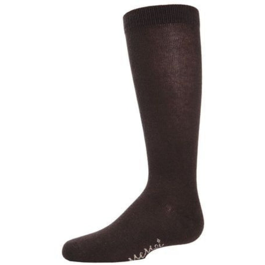Memoi Kids Basic Cotton Blend Knee High Socks Brown