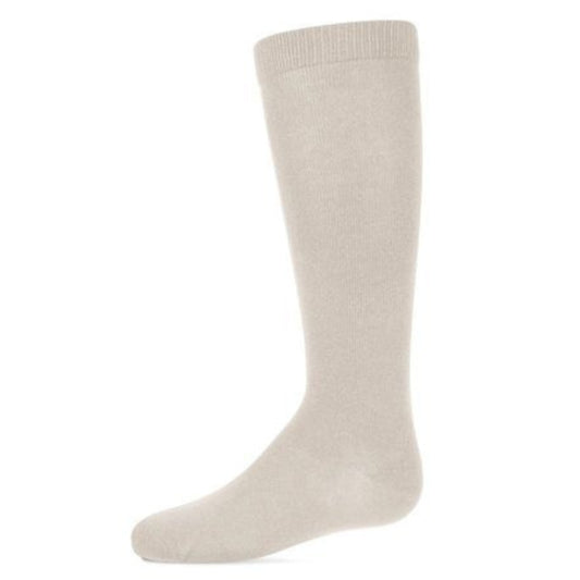 Memoi Kids Basic Cotton Blend Knee High Socks Latte