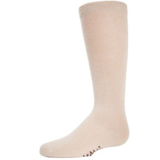 Memoi Kids Basic Cotton Blend Knee High Socks Light Tan