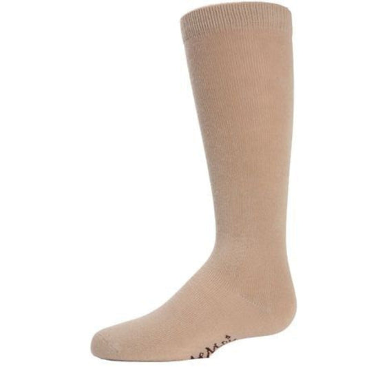 Memoi Kids Basic Cotton Blend Knee High Socks Tan