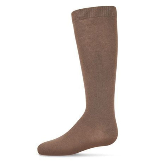 Memoi Kids Basic Cotton Blend Knee High Socks Toasted Almond