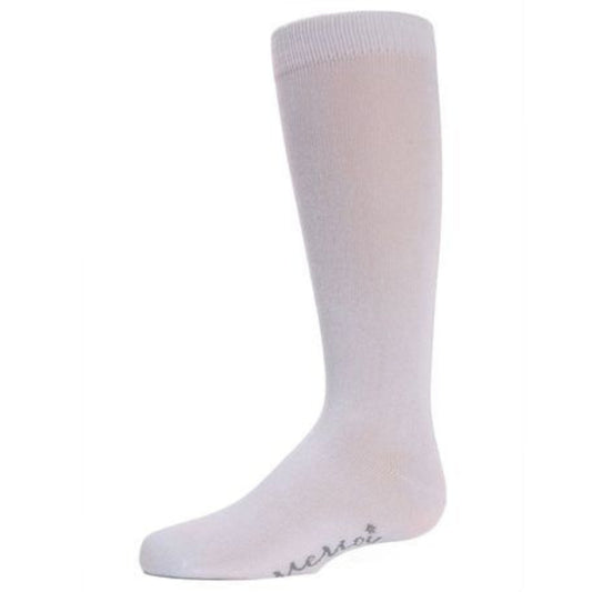 Memoi Kids Basic Cotton Blend Knee High Socks White
