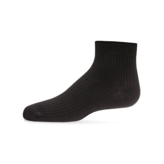 Memoi Thin Ribbed Cotton Kids Anklet Sock