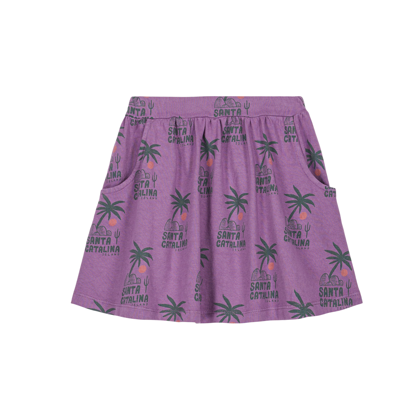 We Are Kids Purple Oda Green Palms Short Skirt