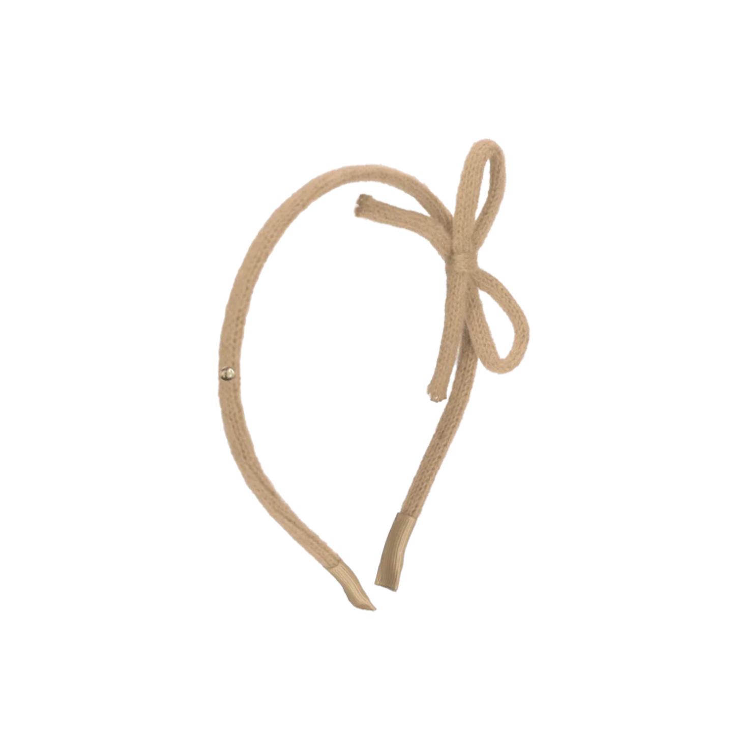 Tis Me Beige Knit Ribbon Collection Hard Headband