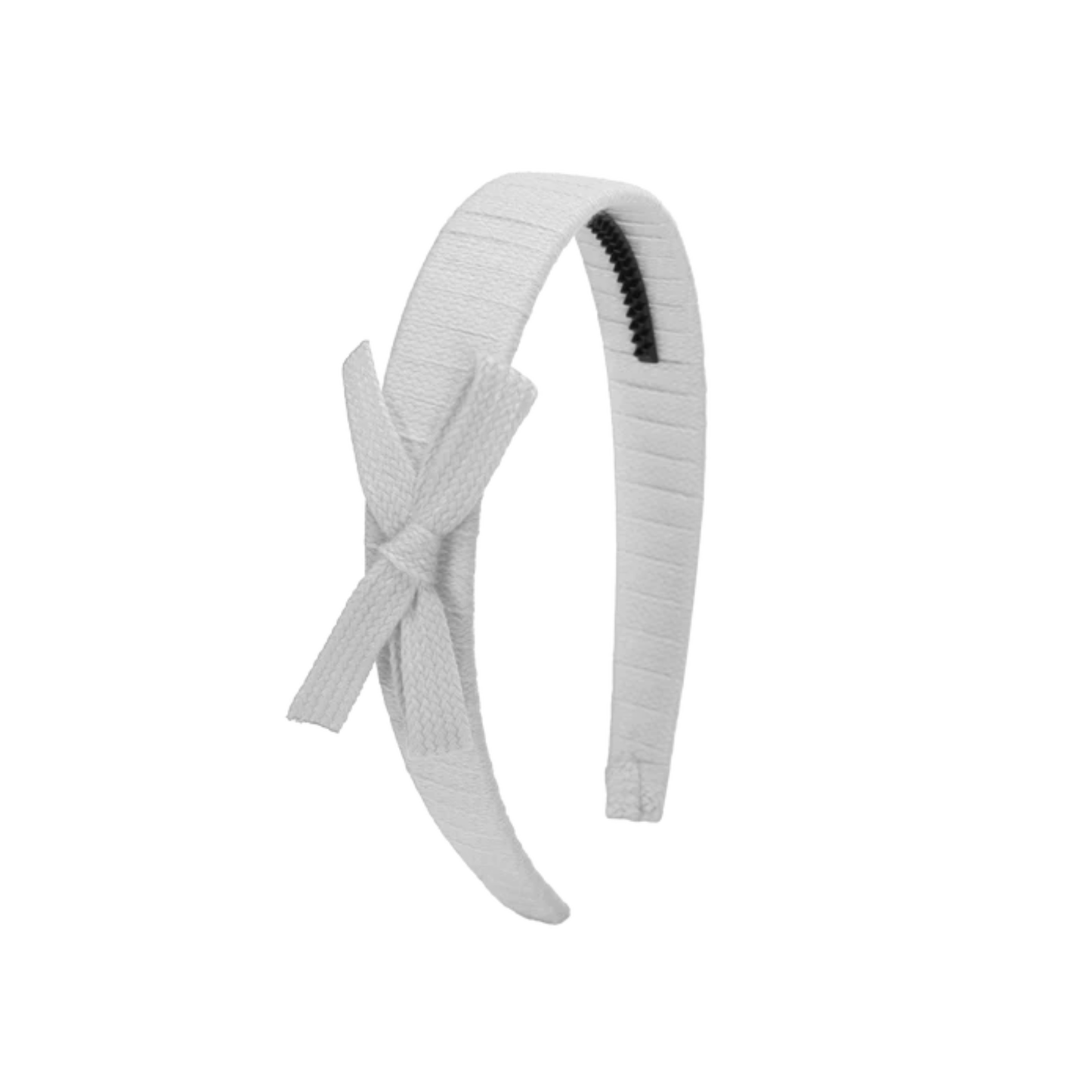 Tis Me White Woven Ribbon Hard Headband