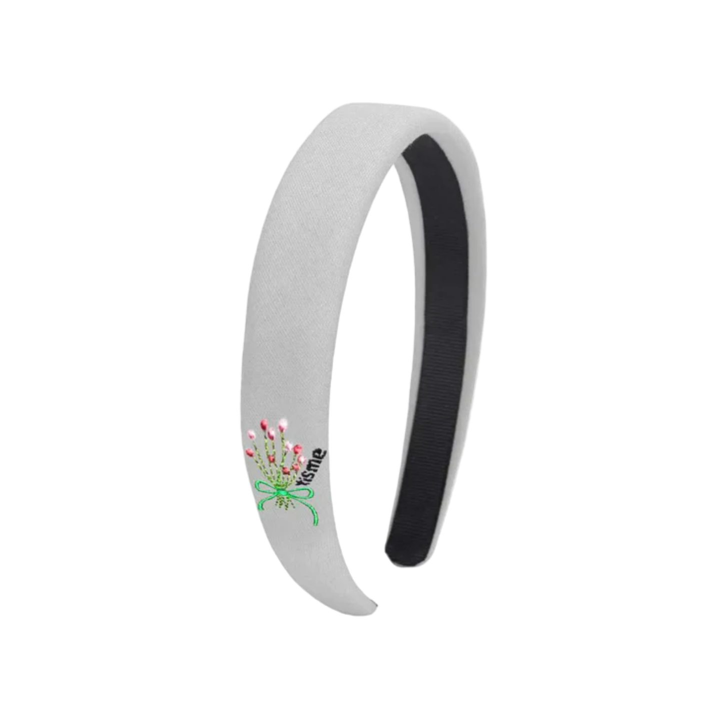Tis Me White Bouquet Embroidery Knit Collection Hard Headband