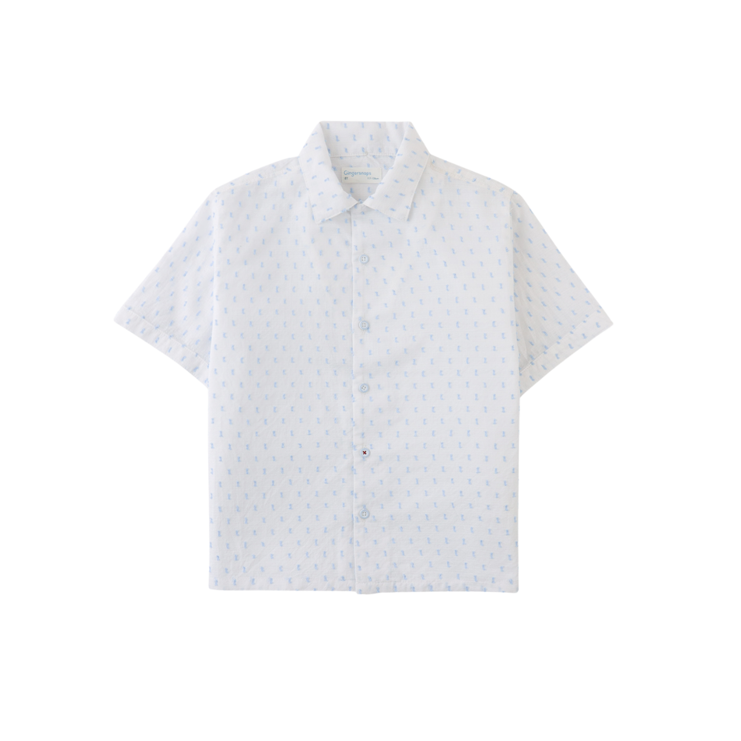 Gingersnaps White Baby Arnold Textured Dobby Shirt