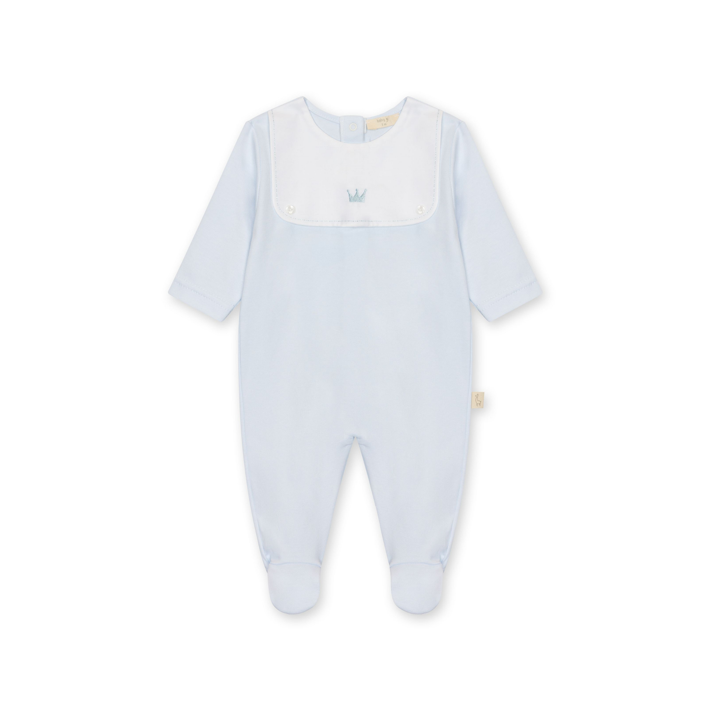 Baby Gi Blue Crown Collar Footie