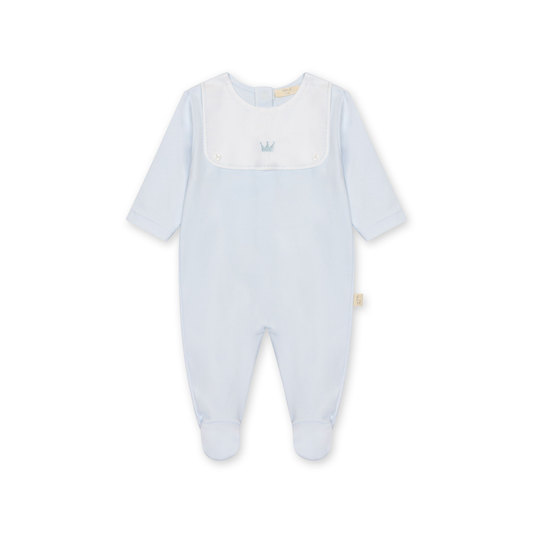 Baby Gi Blue Crown Collar Footie