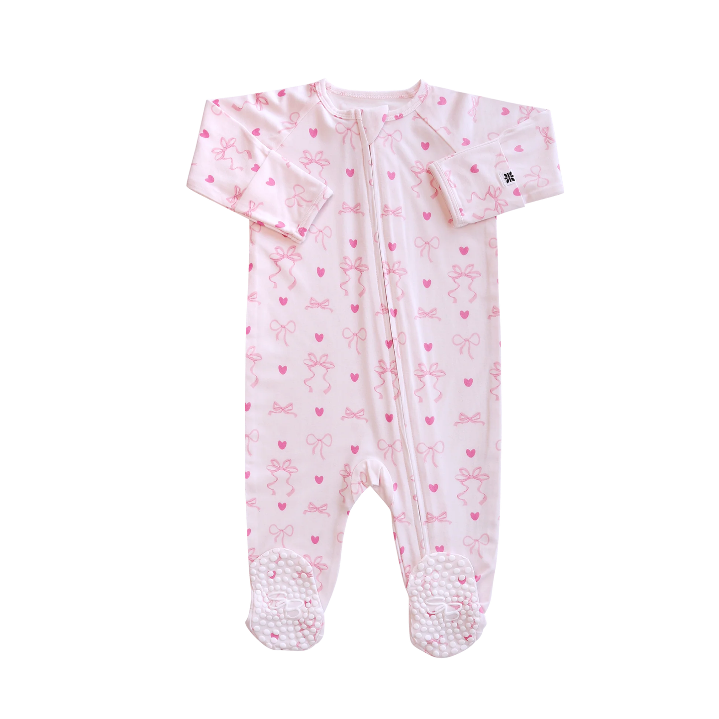 Sweet Bamboo Pink Precious Little Lady Zipper Footie
