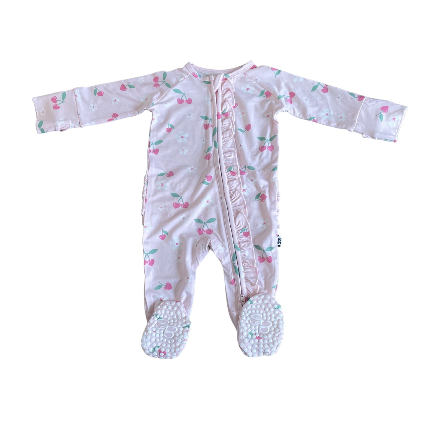 Sweet Bamboo Pink Ruffle Sweetness Footie