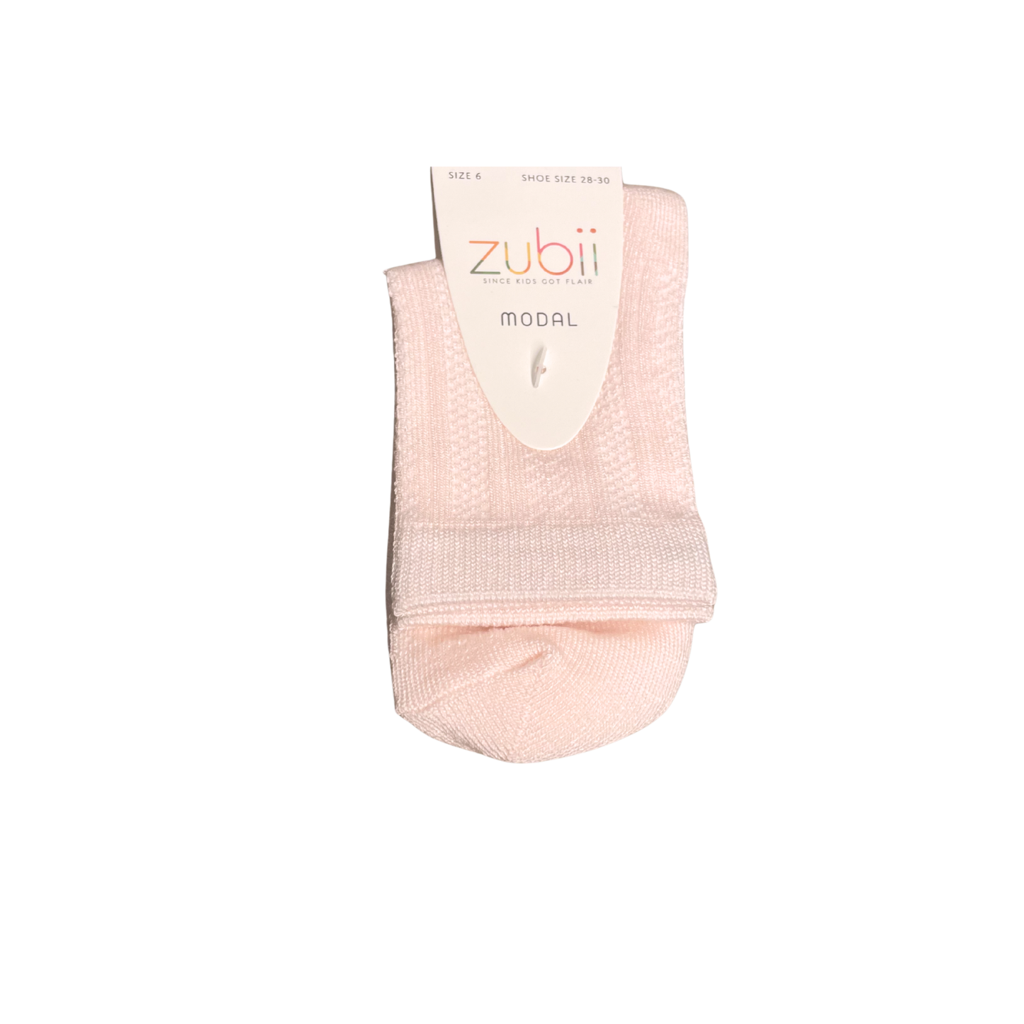 Zubii 59 Baby Pink Pattern Scalloped Edge Modal Ankle
