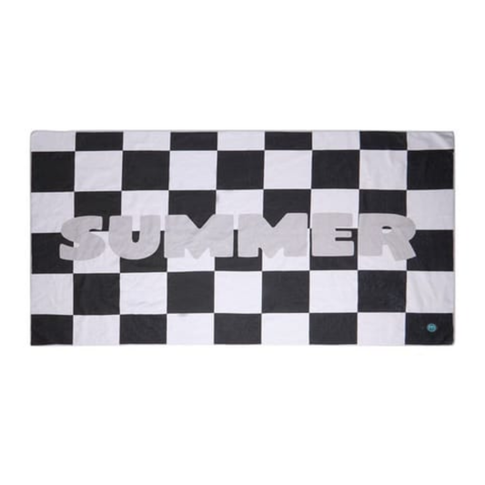 Memoi Black-Gray Summer Checkered Beach Towel