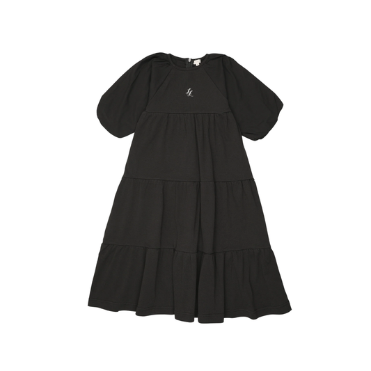 Lil Legs Black Puff Sleeve Maxi 3/4