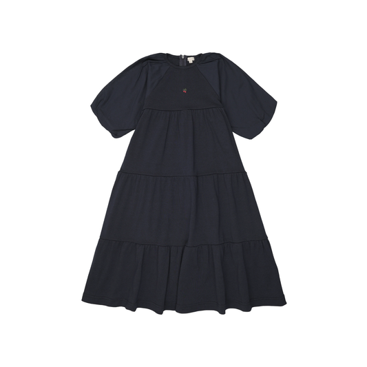 Lil Legs Navy Puff Sleeve Maxi 3/4