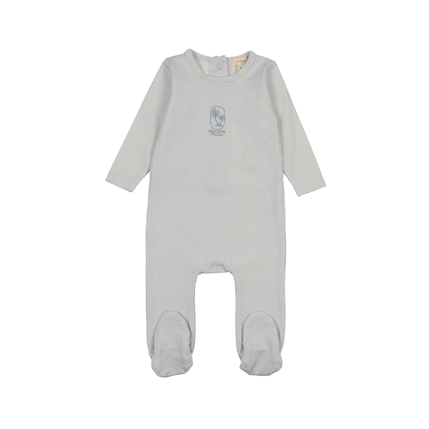 Lil Legs Blue Sailor Stripe Footie