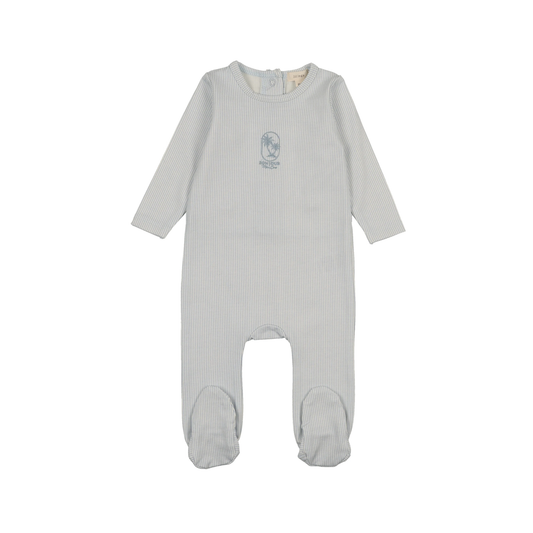 Lil Legs Blue Sailor Stripe Footie