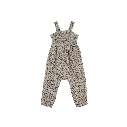 Lil Legs Multi Botanical Smocked Bubble Romper