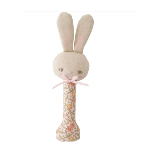 Alimrose Baby Bunny Stick Rattle Blossom