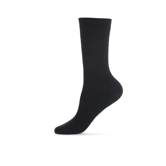 Memoi Womens 2 Pair Pack Bamboo Blend Flat Crew Socks