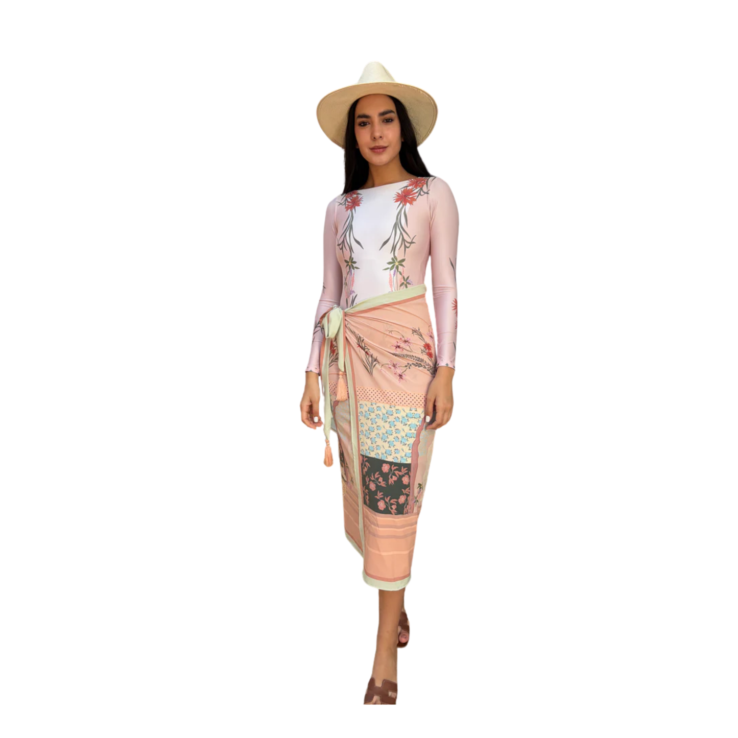 Formentera Cream/Blush Hibiscus Swimwear Set