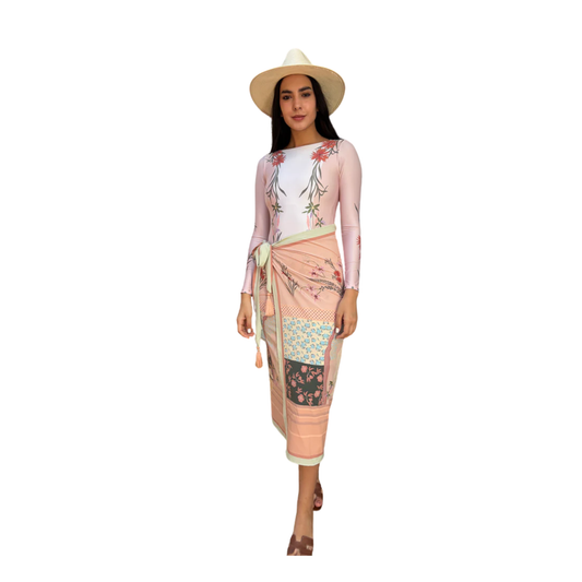 Formentera Cream/Blush Hibiscus Swimwear Set