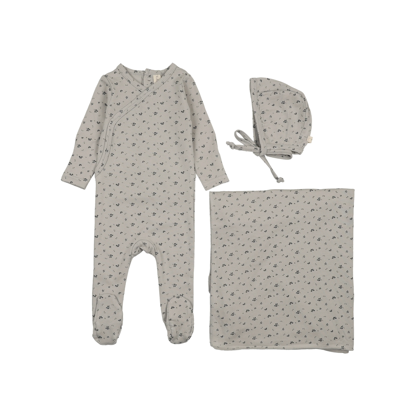 Lilette Pale Blue Printed Wrapover Layette Set