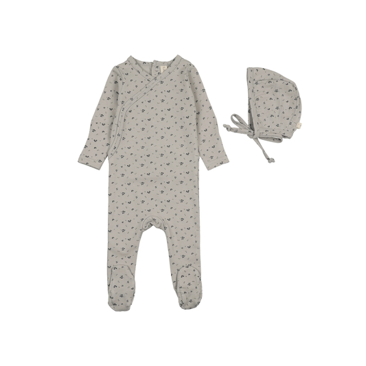 Lilette Pale Blue Printed Wrapover Footie Set