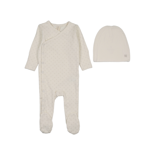 Lilette Cream/Oat Take Me Home Clover Footie Set