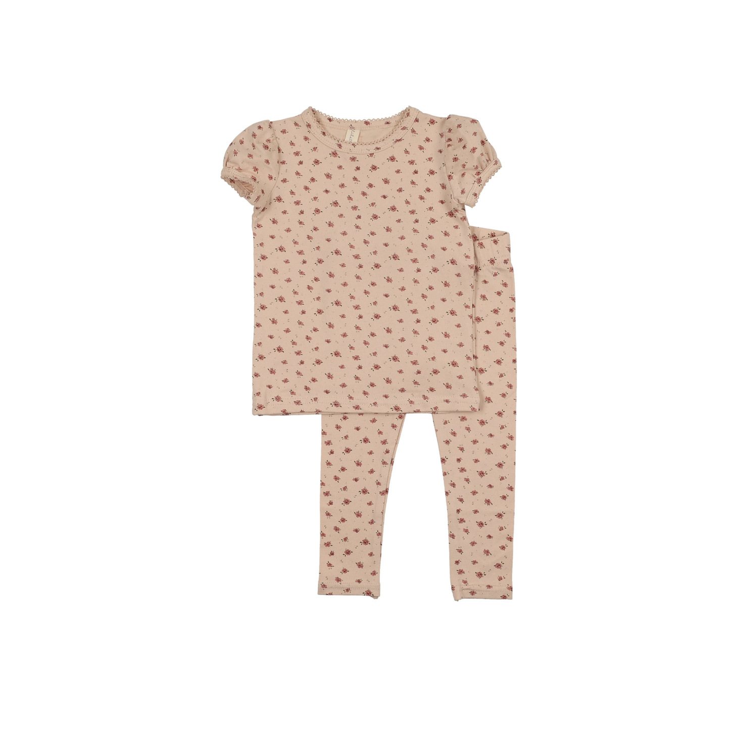 Lilette Petal Printed Short Sleeve Legging Set