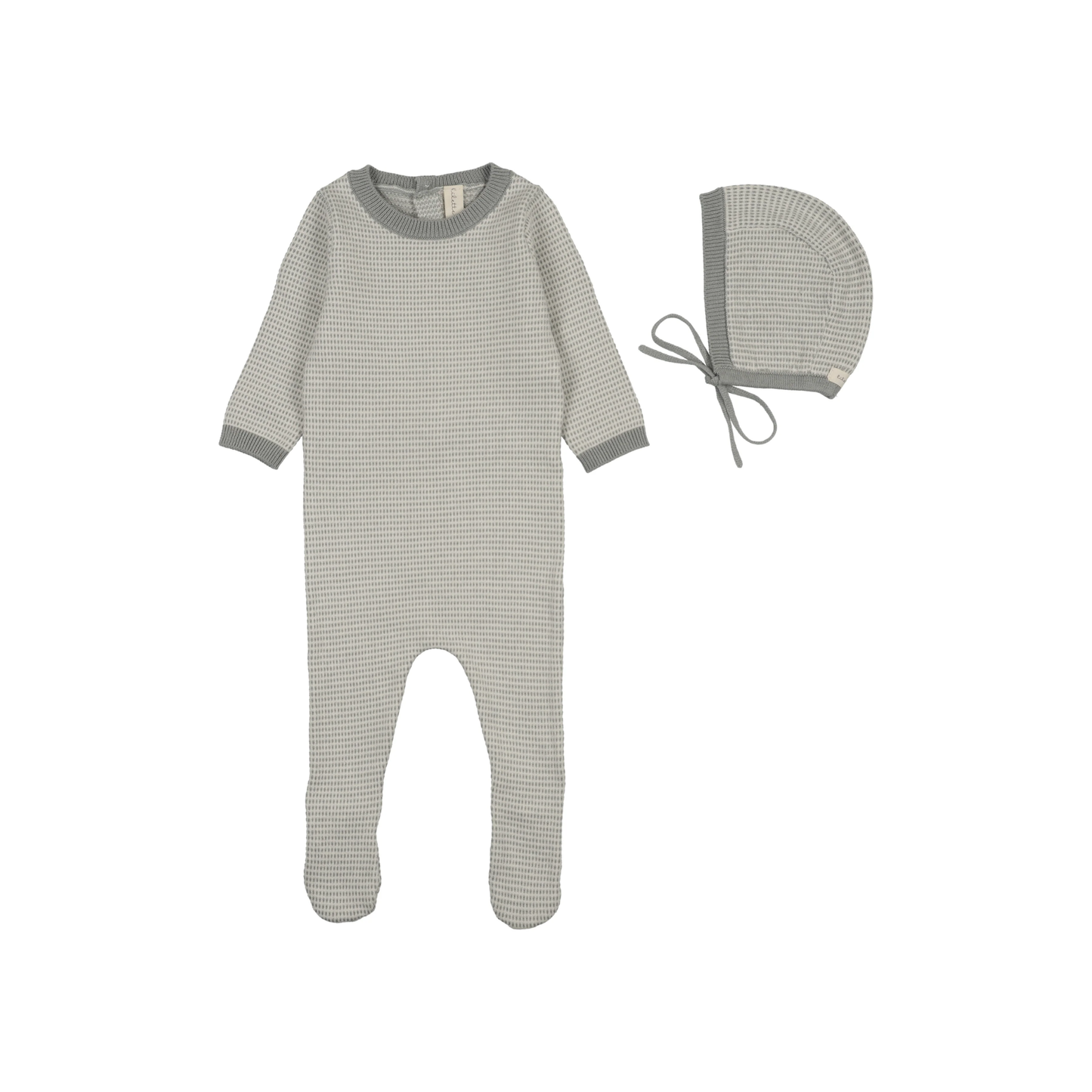 Lilette Light Blue Two Tone Knit Footie Set
