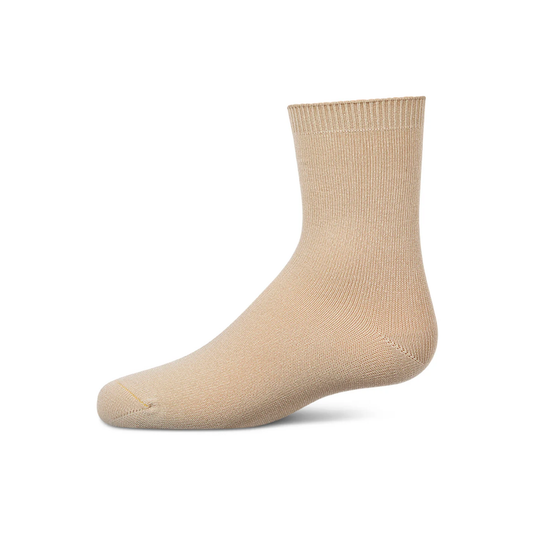 Memoi Almond Toddlers and Kids Basic Soft Rayon from Bamboo Crew Socks