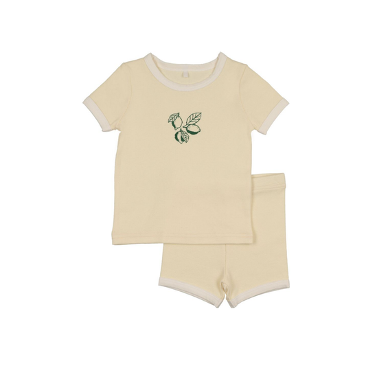 Pouf Yellow Fruit Shorts Set