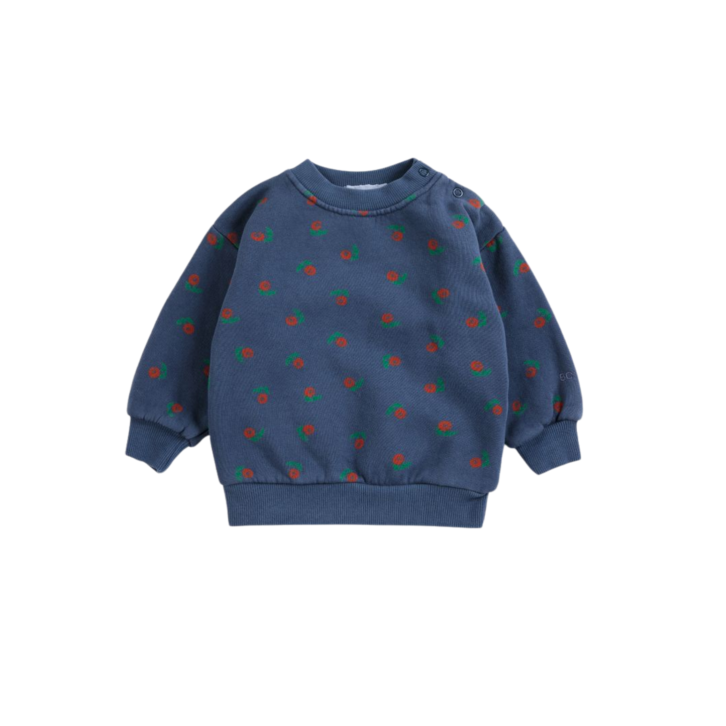 Bobo Choses Navy Blue Stamp Bloom Long Sleeve Sweatshirt
