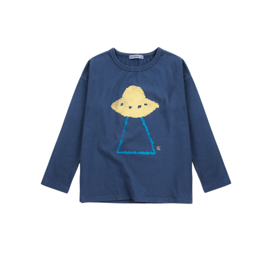 Bobo Choses Navy Blue Pixel Abduction Long Sleeve Tee