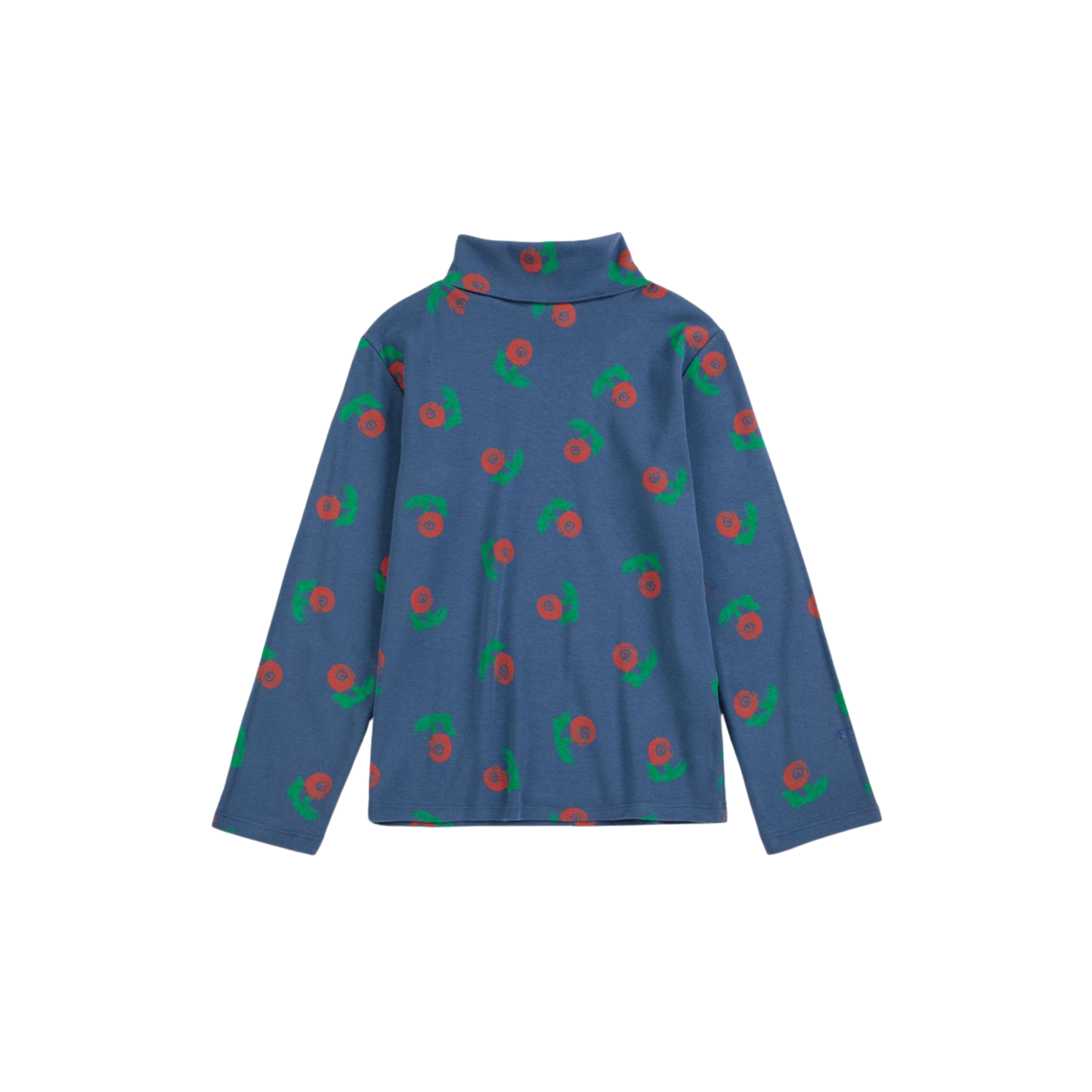 Bobo Choses Navy Blue Stamp Bloom Long Sleeve Turtleneck