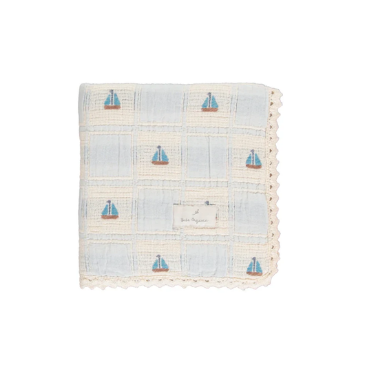 Bebe Organic Boat Patchwork Sailor Blanket