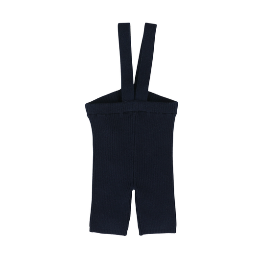 Lil Legs Navy Knit Short Suspender Leggings