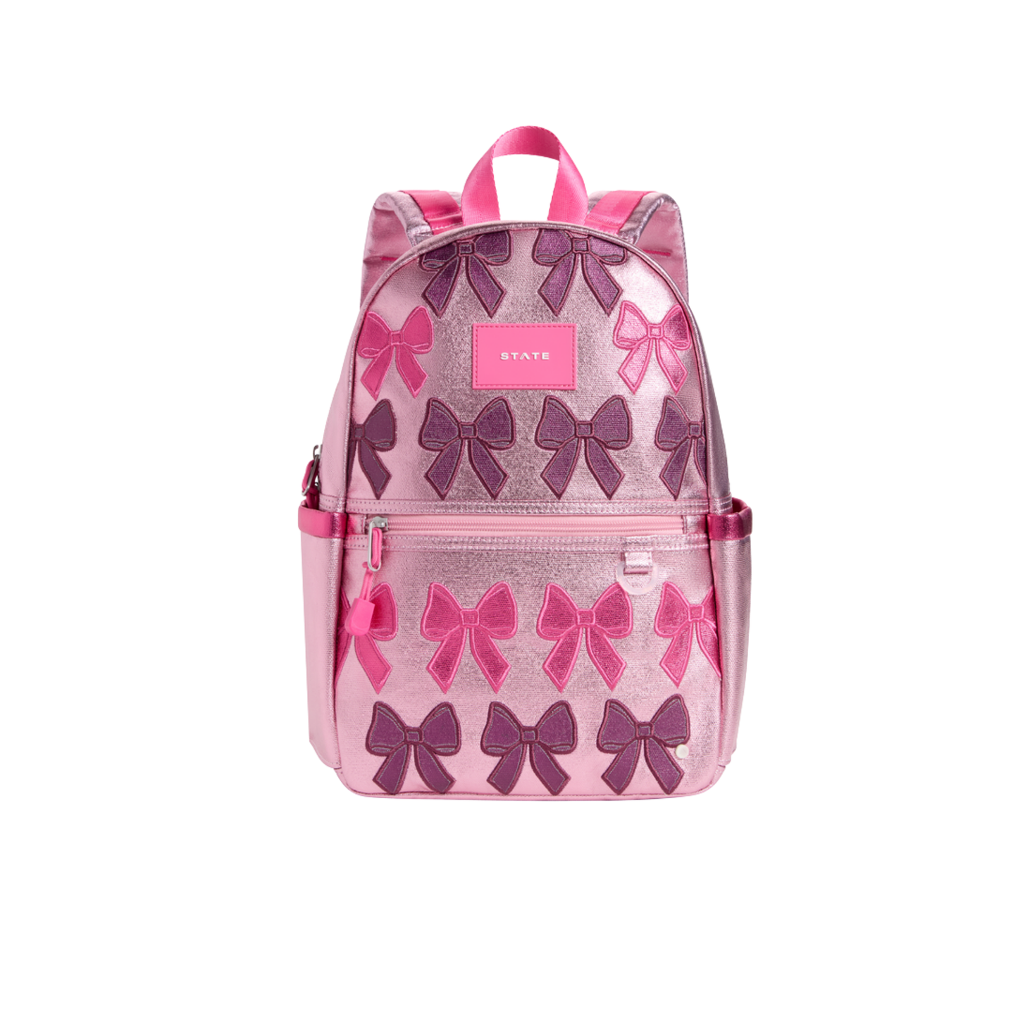 State Bags Pink Patchwork Bows Mini Backpack