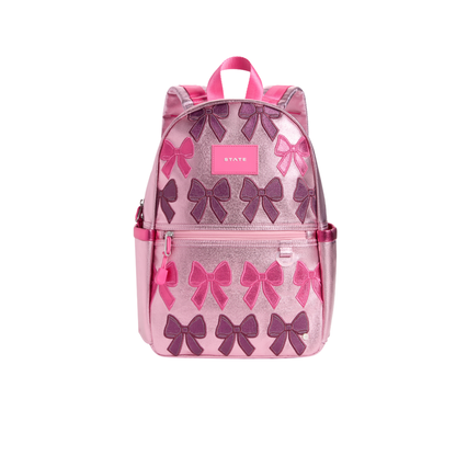 State Bags Pink Patchwork Bows Mini Backpack