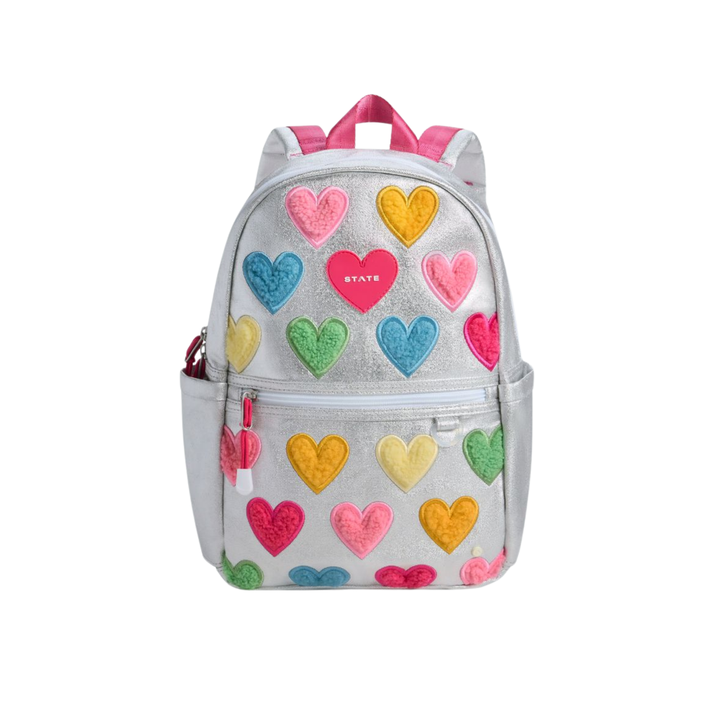 State Bags Metal Happy Fuzzy Heart Backpack