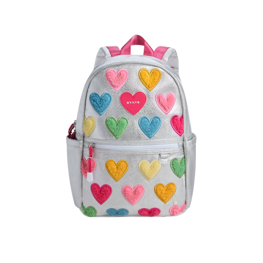 State Bags Metal Happy Fuzzy Heart Backpack