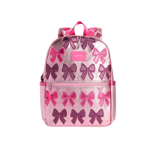State Bags Metal Pink Patchwork Bows Kane Backpack