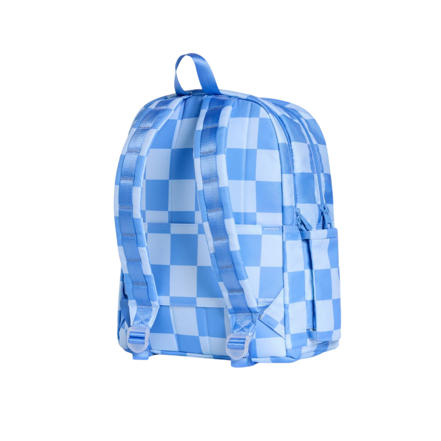 State Bags Light Blue Charms Check Kane Double Pocket Backpack