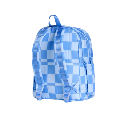 State Bags Light Blue Charms Check Kane Double Pocket Backpack