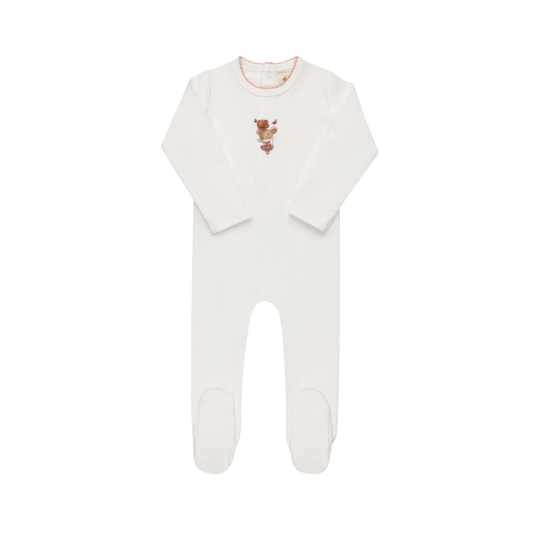 Ely's & Co Ivory Pink French Terry Mouse Footie